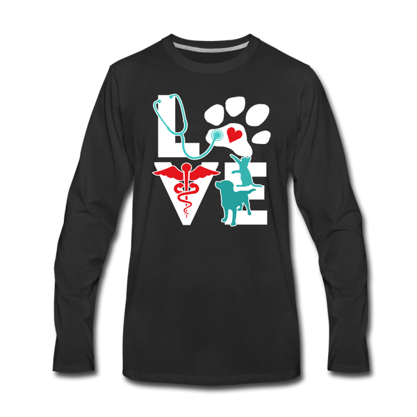 Love Dog and Cat Unisex Premium Long Sleeve T-Shirt-Men's Premium Long Sleeve T-Shirt | Spreadshirt 875-I love Veterinary
