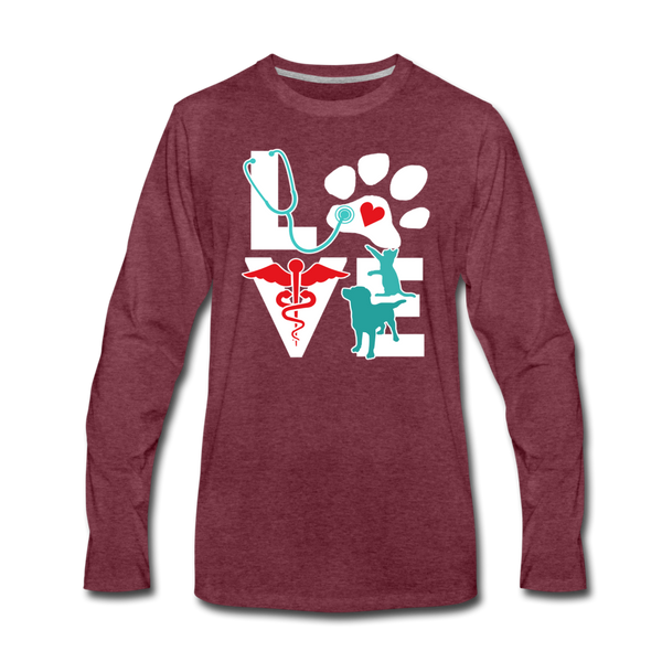 Love Dog and Cat Unisex Premium Long Sleeve T-Shirt-Men's Premium Long Sleeve T-Shirt | Spreadshirt 875-I love Veterinary