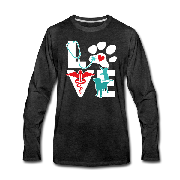 Love Dog and Cat Unisex Premium Long Sleeve T-Shirt-Men's Premium Long Sleeve T-Shirt | Spreadshirt 875-I love Veterinary