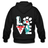 Love Dog and Cat Unisex Zip Hoodie-Heavy Blend Adult Zip Hoodie | Gildan G18600-I love Veterinary