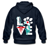 Love Dog and Cat Unisex Zip Hoodie-Heavy Blend Adult Zip Hoodie | Gildan G18600-I love Veterinary