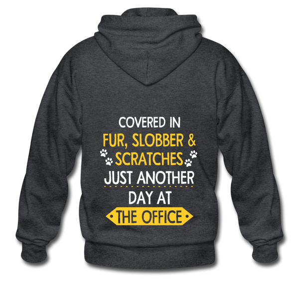 Veterinary - Fur, Slobber, Scratches Unisex Zip Hoodie-Heavy Blend Adult Zip Hoodie | Gildan G18600-I love Veterinary