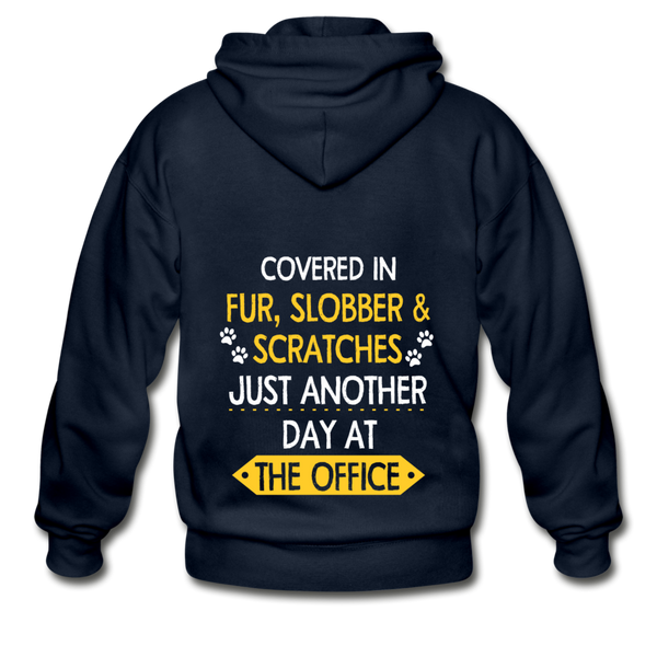 Veterinary - Fur, Slobber, Scratches Unisex Zip Hoodie-Heavy Blend Adult Zip Hoodie | Gildan G18600-I love Veterinary