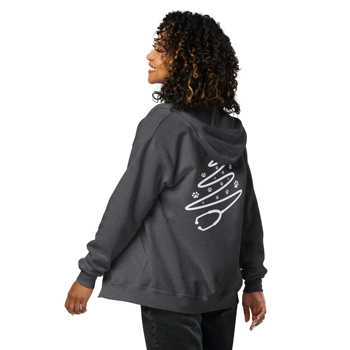 Stethoscope tree Zip Hoodie-Unisex Zip Hoodie | Gildan 18600-I love Veterinary