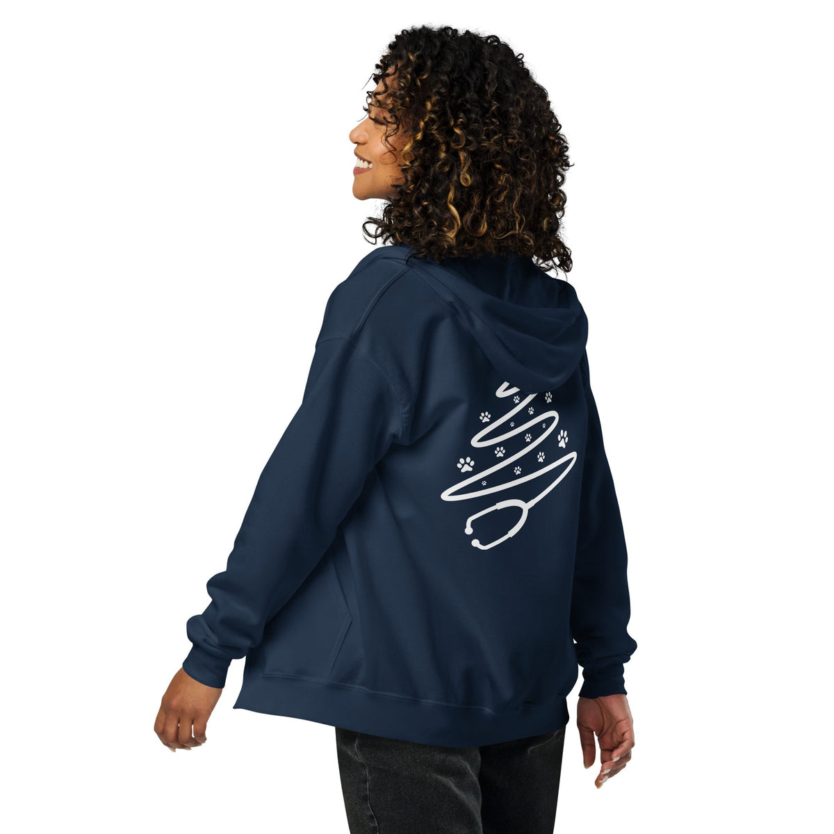 Stethoscope tree Zip Hoodie-Unisex Zip Hoodie | Gildan 18600-I love Veterinary