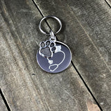 Stethoscope with dog and cat on top tag-Stethoscope tag-I love Veterinary