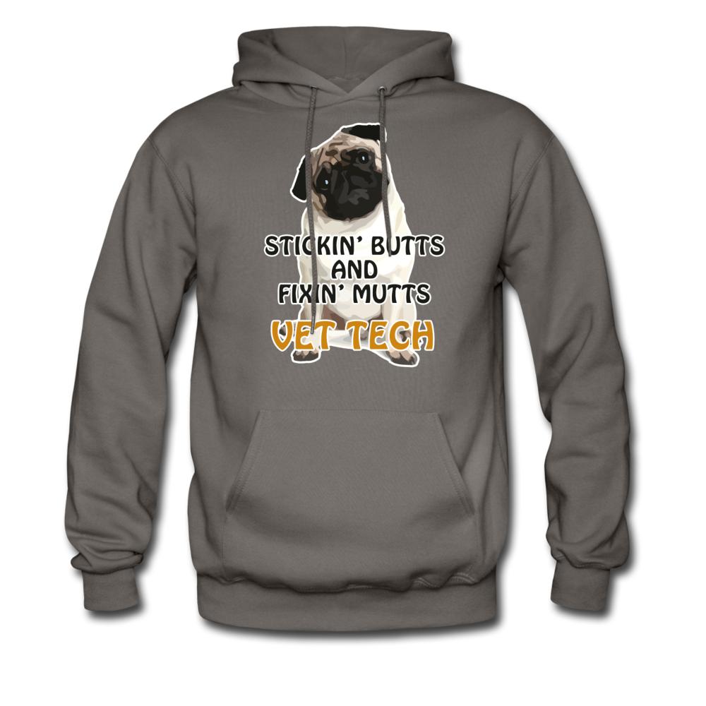Stickin' butts and fixin' mutts vet tech Unisex Hoodie-Men's Hoodie | Hanes P170-I love Veterinary