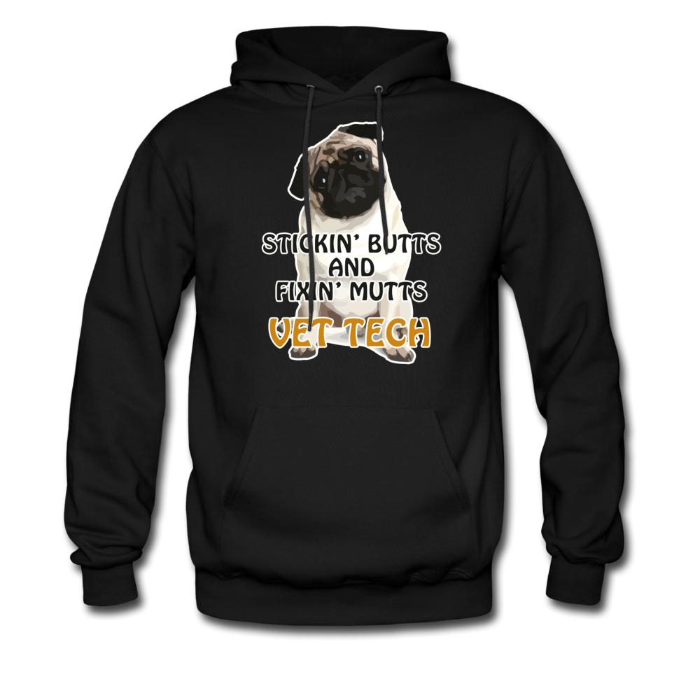 Stickin' butts and fixin' mutts vet tech Unisex Hoodie-Men's Hoodie | Hanes P170-I love Veterinary