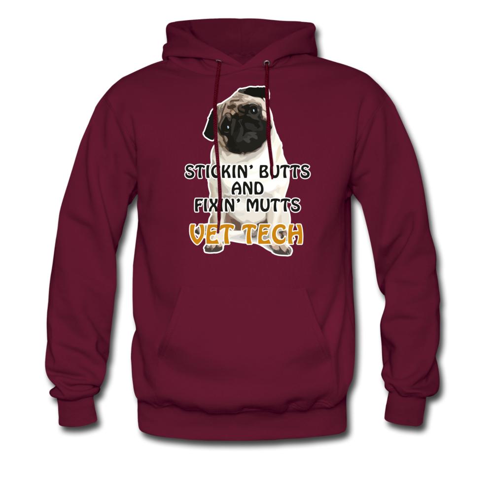 Stickin' butts and fixin' mutts vet tech Unisex Hoodie-Men's Hoodie | Hanes P170-I love Veterinary