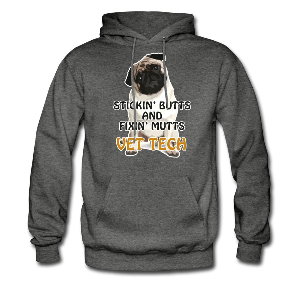 Stickin' butts and fixin' mutts vet tech Unisex Hoodie-Men's Hoodie | Hanes P170-I love Veterinary