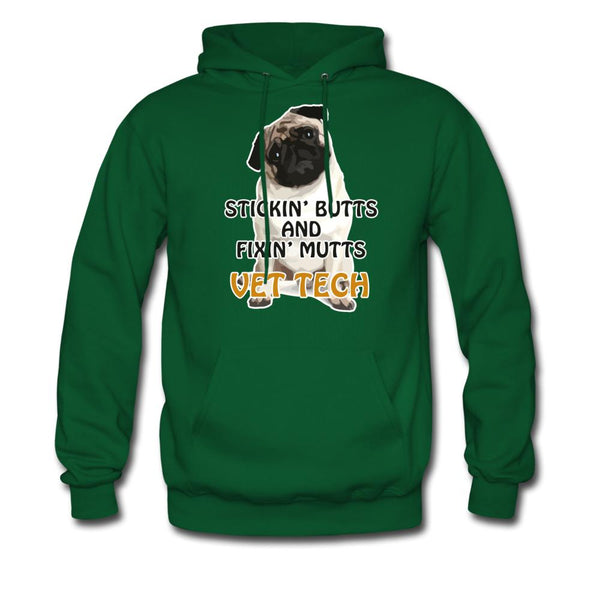 Stickin' butts and fixin' mutts vet tech Unisex Hoodie-Men's Hoodie | Hanes P170-I love Veterinary