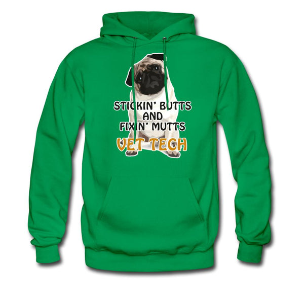 Stickin' butts and fixin' mutts vet tech Unisex Hoodie-Men's Hoodie | Hanes P170-I love Veterinary