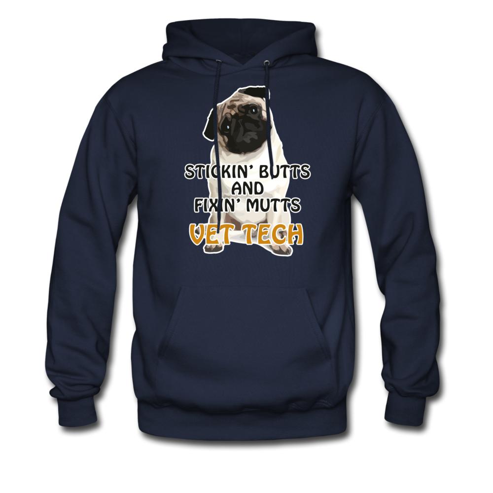 Stickin' butts and fixin' mutts vet tech Unisex Hoodie-Men's Hoodie | Hanes P170-I love Veterinary