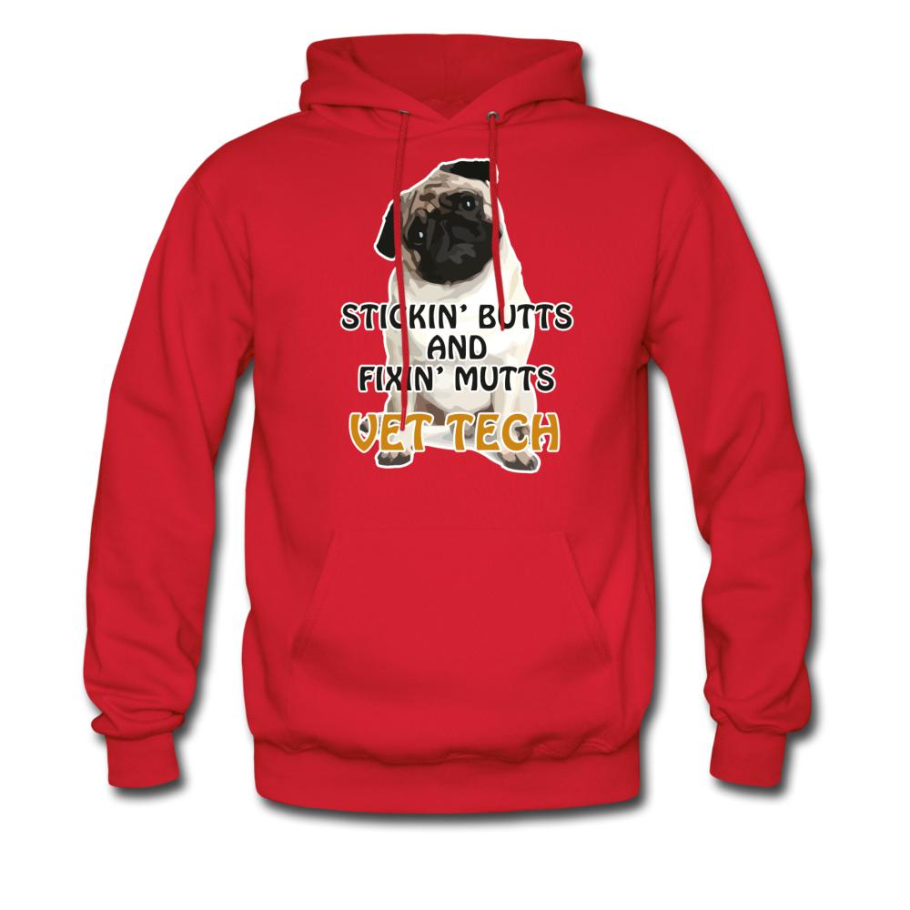 Stickin' butts and fixin' mutts vet tech Unisex Hoodie-Men's Hoodie | Hanes P170-I love Veterinary