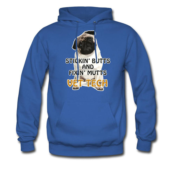 Stickin' butts and fixin' mutts vet tech Unisex Hoodie-Men's Hoodie | Hanes P170-I love Veterinary