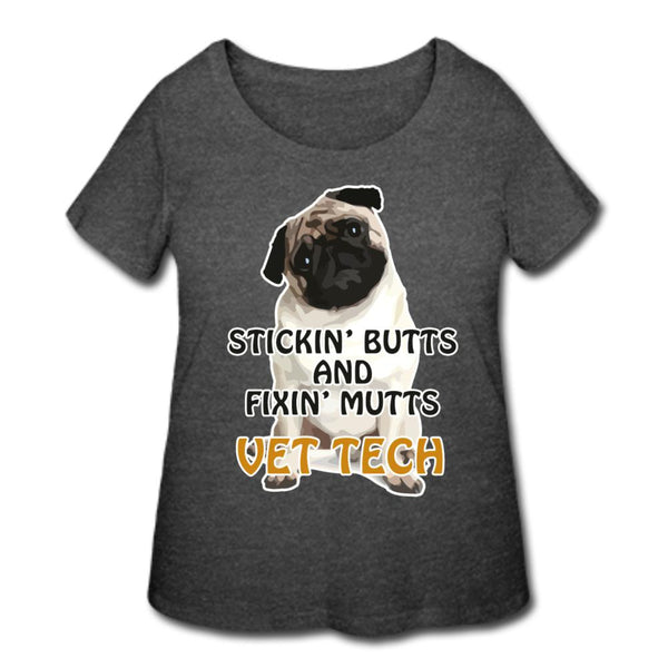 Stickin' butts and fixin' mutts vet tech Women's Curvy T-shirt-Women’s Curvy T-Shirt | LAT 3804-I love Veterinary