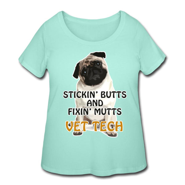 Stickin' butts and fixin' mutts vet tech Women's Curvy T-shirt-Women’s Curvy T-Shirt | LAT 3804-I love Veterinary