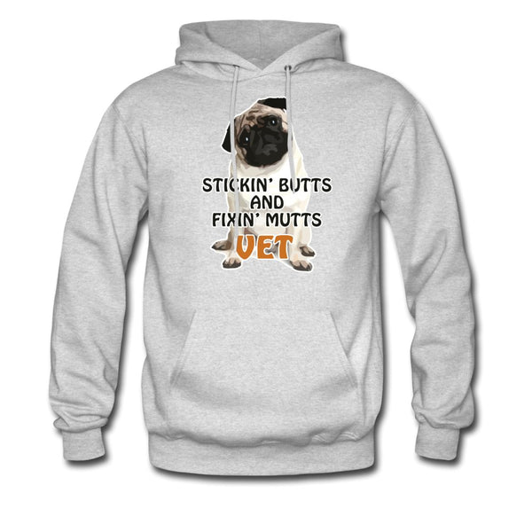 Stickin' butts and fixin' mutts Vet Unisex Hoodie-Men's Hoodie | Hanes P170-I love Veterinary