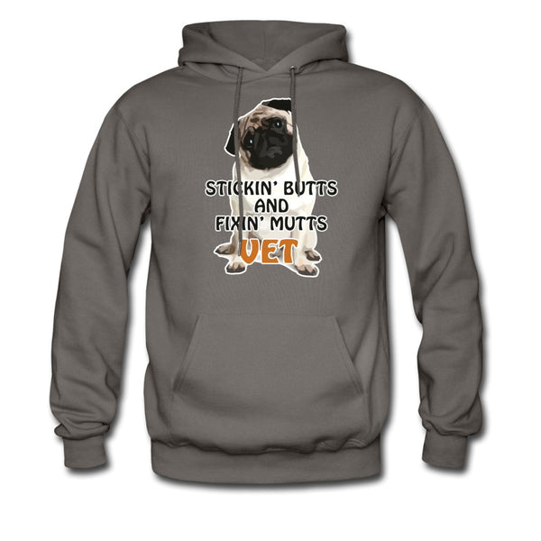 Stickin' butts and fixin' mutts Vet Unisex Hoodie-Men's Hoodie | Hanes P170-I love Veterinary