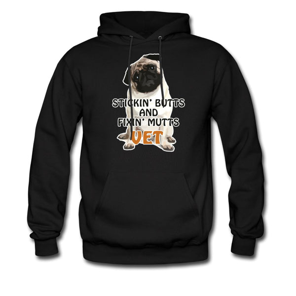 Stickin' butts and fixin' mutts Vet Unisex Hoodie-Men's Hoodie | Hanes P170-I love Veterinary