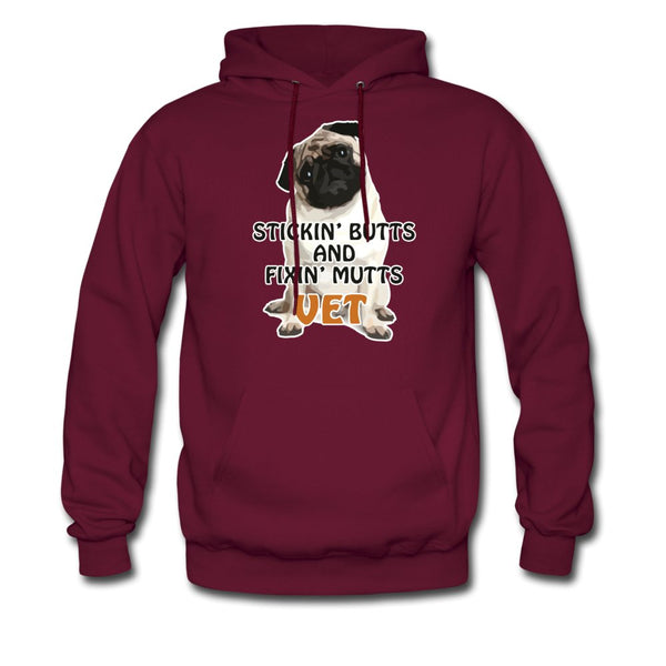 Stickin' butts and fixin' mutts Vet Unisex Hoodie-Men's Hoodie | Hanes P170-I love Veterinary