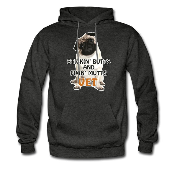 Stickin' butts and fixin' mutts Vet Unisex Hoodie-Men's Hoodie | Hanes P170-I love Veterinary