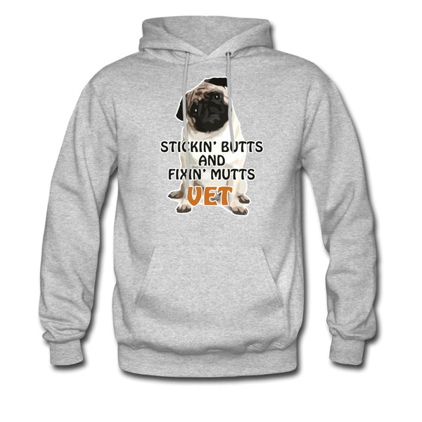 Stickin' butts and fixin' mutts Vet Unisex Hoodie-Men's Hoodie | Hanes P170-I love Veterinary