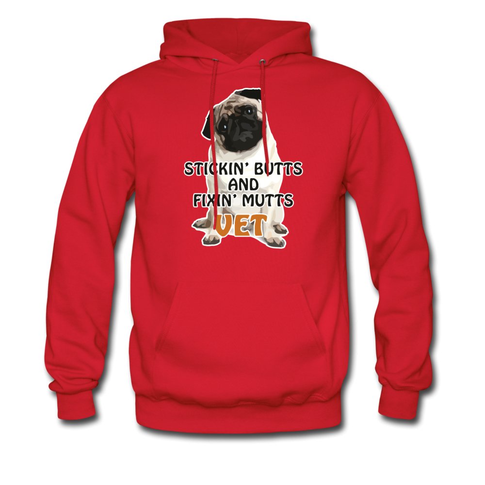 Stickin' butts and fixin' mutts Vet Unisex Hoodie-Men's Hoodie | Hanes P170-I love Veterinary