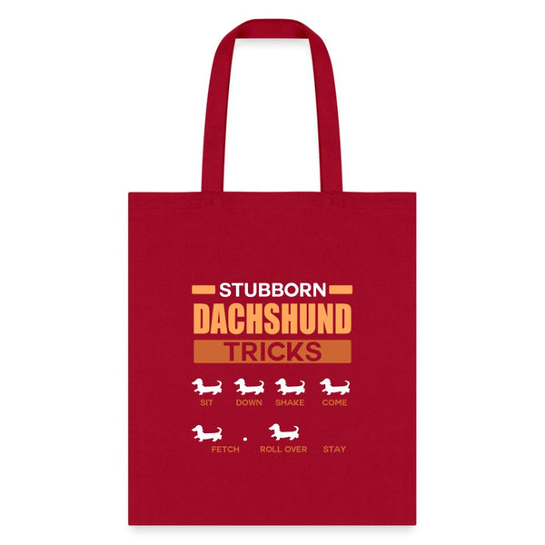 Stubborn dachshund tricks Cotton Tote Bag-Tote Bag | Q-Tees Q800-I love Veterinary