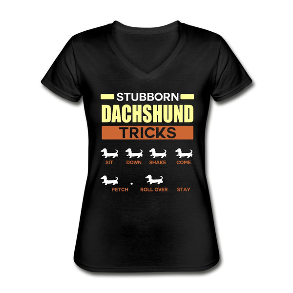Stubborn dachshund tricks Women's V-Neck T-Shirt-Women's V-Neck T-Shirt | Fruit of the Loom L39VR-I love Veterinary
