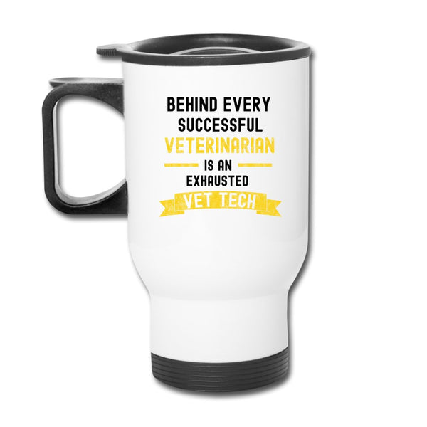 Successful Vet, Exhausted Vet Tech 14oz Travel Mug-Travel Mug | BestSub B4QC2-I love Veterinary