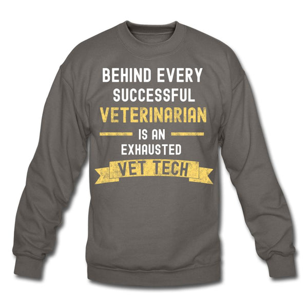 Successful Vet, Exhausted Vet Tech Crewneck Sweatshirt-Unisex Crewneck Sweatshirt | Gildan 18000-I love Veterinary