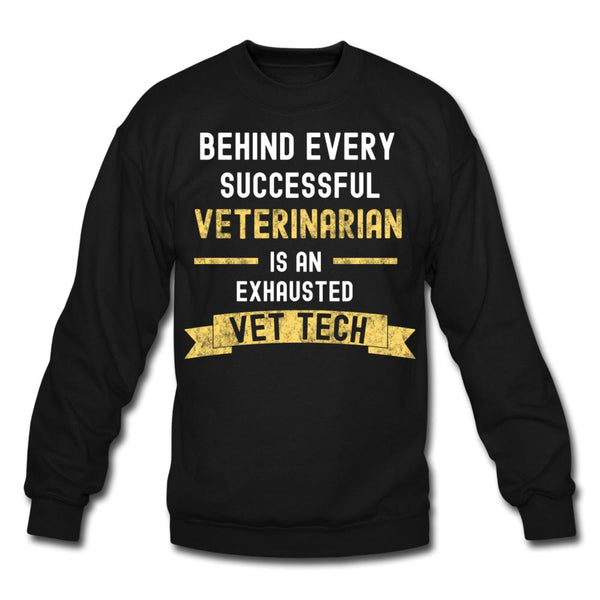 Successful Vet, Exhausted Vet Tech Crewneck Sweatshirt-Unisex Crewneck Sweatshirt | Gildan 18000-I love Veterinary