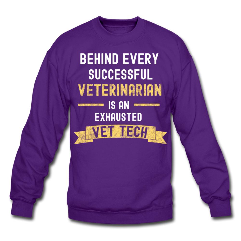Successful Vet, Exhausted Vet Tech Crewneck Sweatshirt-Unisex Crewneck Sweatshirt | Gildan 18000-I love Veterinary
