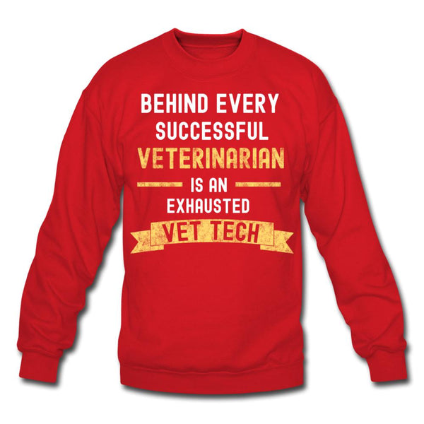 Successful Vet, Exhausted Vet Tech Crewneck Sweatshirt-Unisex Crewneck Sweatshirt | Gildan 18000-I love Veterinary