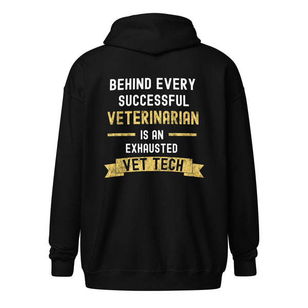 Successful Vet, Exhausted Vet Tech Unisex Zip Hoodie-I love Veterinary