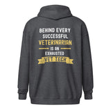 Successful Vet, Exhausted Vet Tech Unisex Zip Hoodie-Unisex Heavy Blend Zip Hoodie | Gildan 18600-I love Veterinary