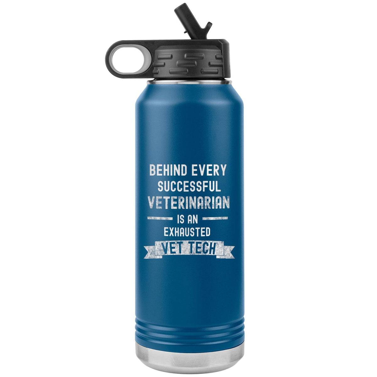 Successful Vet, Exhausted Vet Tech Water Bottle Tumbler 32 oz-Water Bottle Tumbler-I love Veterinary
