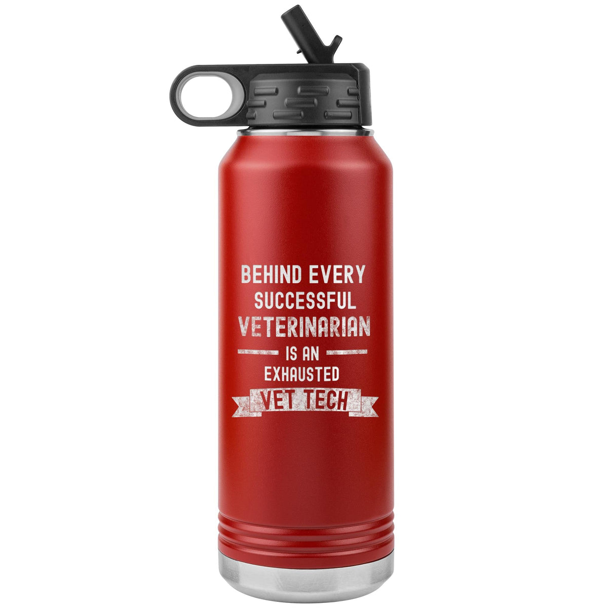 Successful Vet, Exhausted Vet Tech Water Bottle Tumbler 32 oz-Water Bottle Tumbler-I love Veterinary