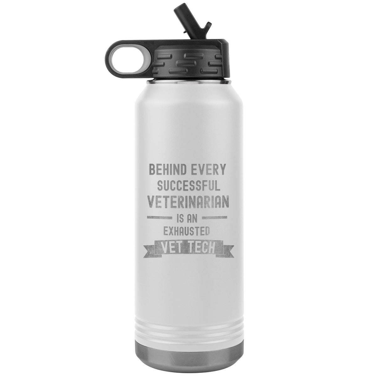 Successful Vet, Exhausted Vet Tech Water Bottle Tumbler 32 oz-Water Bottle Tumbler-I love Veterinary
