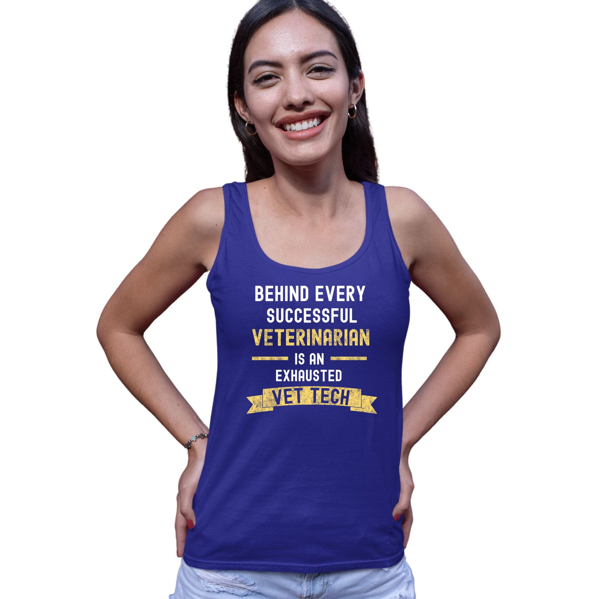 Successful Vet, Exhausted Vet Tech Women's Tank Top-Women’s Premium Tank Top | Spreadshirt 917-I love Veterinary