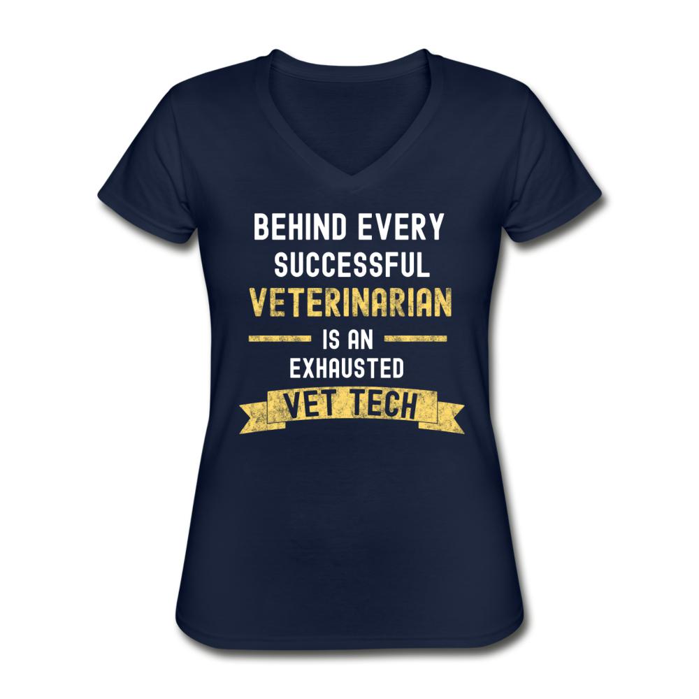 Successful Vet, Exhausted Vet Tech Women's V-Neck T-Shirt-Women's V-Neck T-Shirt | Fruit of the Loom L39VR-I love Veterinary