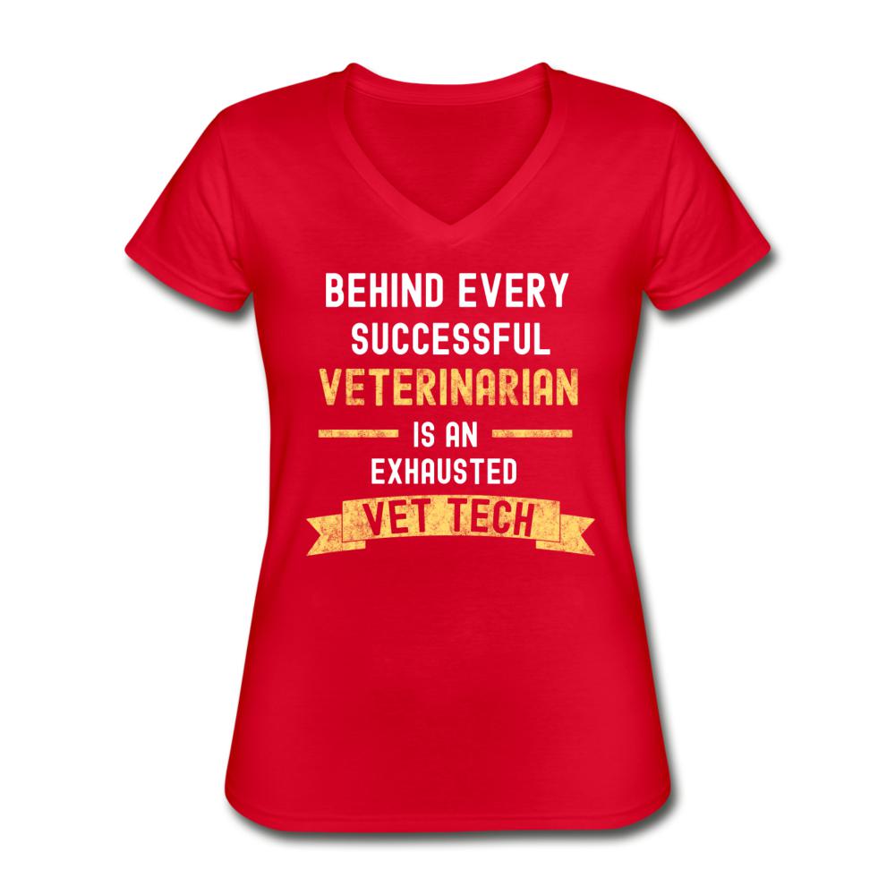 Successful Vet, Exhausted Vet Tech Women's V-Neck T-Shirt-Women's V-Neck T-Shirt | Fruit of the Loom L39VR-I love Veterinary
