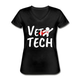 Super Vet Tech Women's V-Neck T-Shirt-Women's T-Shirt | Fruit of the Loom L3930R-I love Veterinary