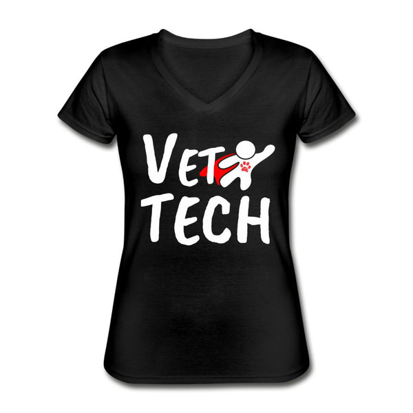 Super Vet Tech Women's V-Neck T-Shirt-Women's T-Shirt | Fruit of the Loom L3930R-I love Veterinary