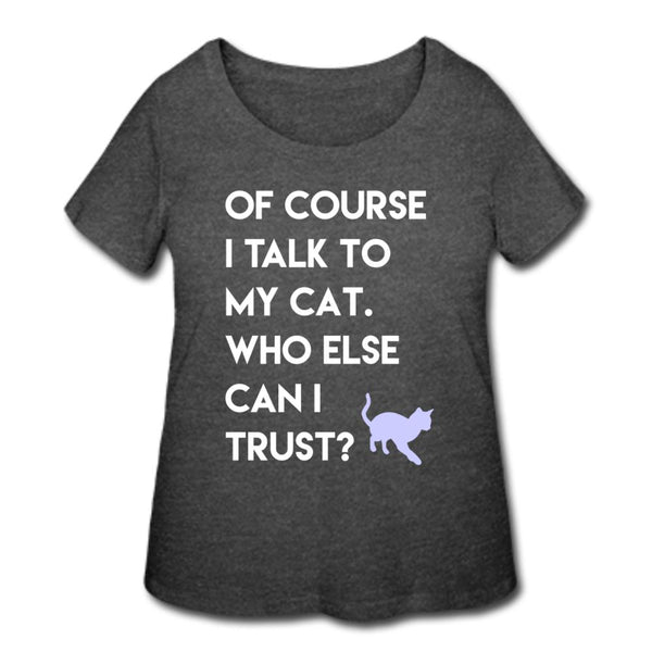 Talk to my cat Women's Curvy T-shirt-Women’s Curvy T-Shirt | LAT 3804-I love Veterinary