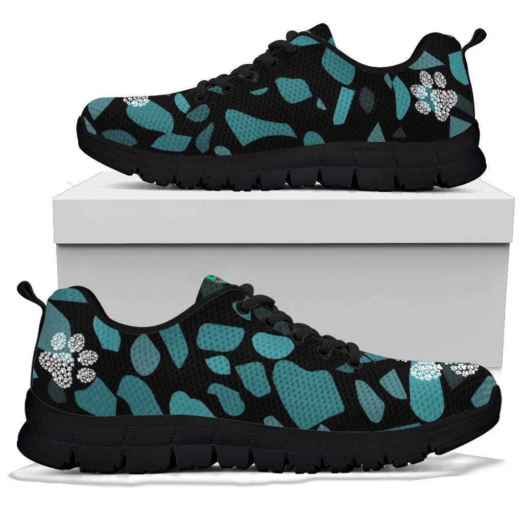 Terra Pattern with Pawprints - Women's Sneakers-Sneakers-I love Veterinary