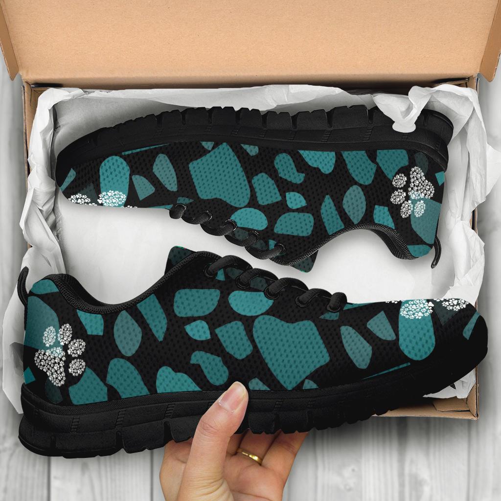 Terra Pattern with Pawprints - Women's Sneakers-Sneakers-I love Veterinary