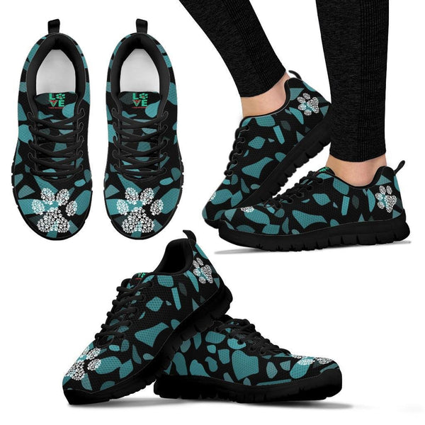 Terra Pattern with Pawprints - Women's Sneakers-Sneakers-I love Veterinary