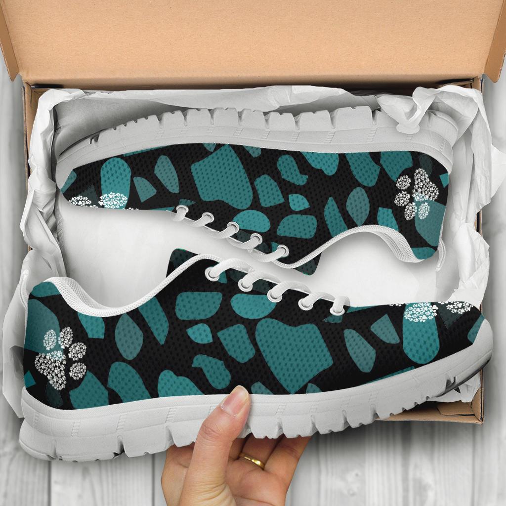 Terra Pattern with Pawprints - Women's Sneakers-Sneakers-I love Veterinary